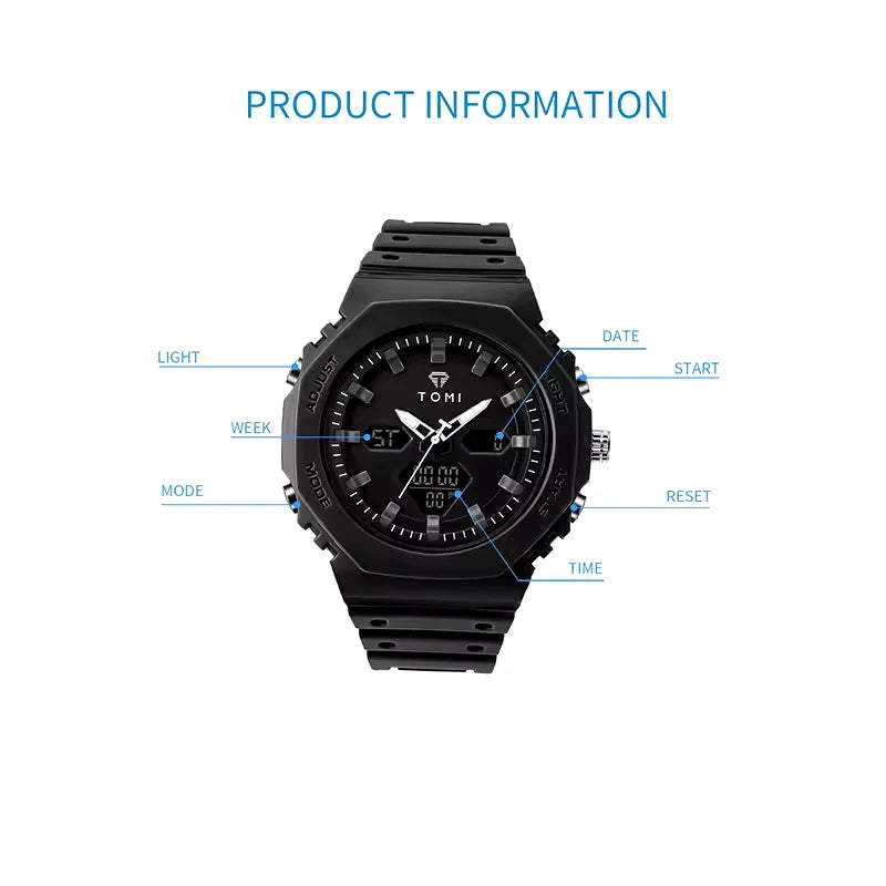 TOMI Dual Time Sport Watch (Green Edition)